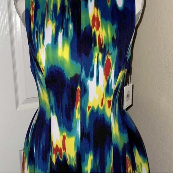 NWT Calvin Klein Bright Abstract Print Sleeveless Dress size 10 - Picture 3 of 5